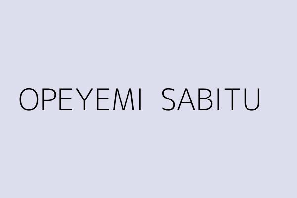 OPEYEMI  SABITU